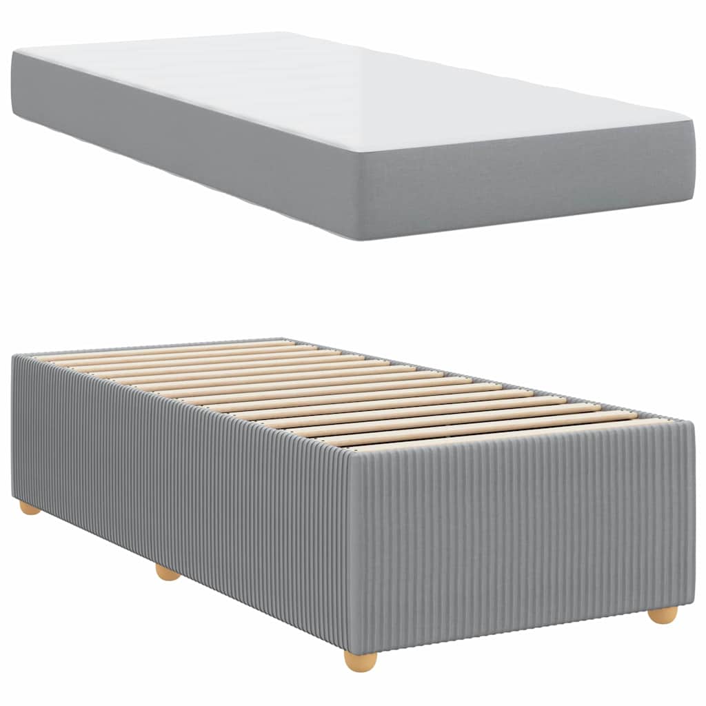 vidaXL Cadru de pat cu saltea Gri deschis 80 x 200 cm țesătură