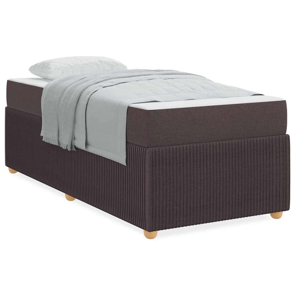vidaXL Cadru de pat cu saltea Maro închis 80 x 200 cm țesătură