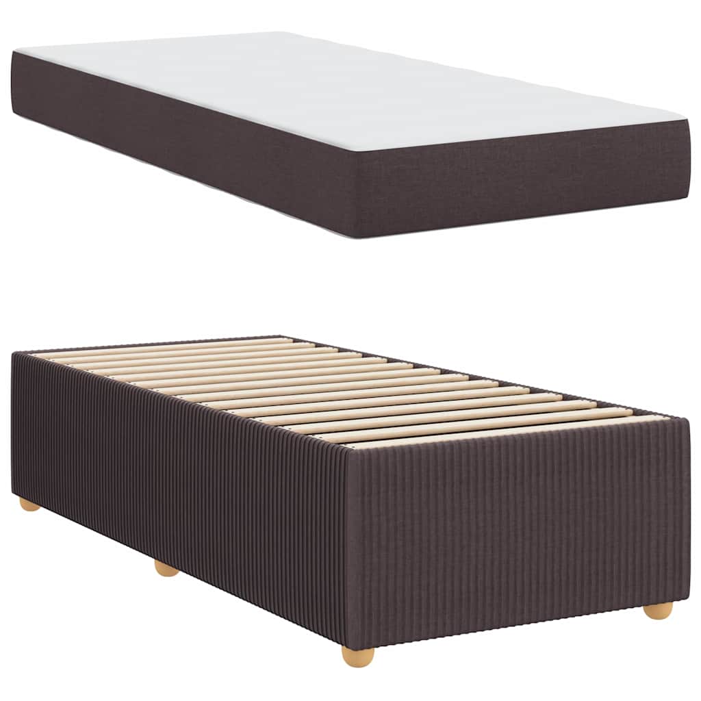 vidaXL Cadru de pat cu saltea Maro închis 80 x 200 cm țesătură
