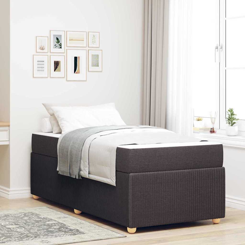 vidaXL Cadru de pat cu saltea Maro închis 80 x 200 cm țesătură