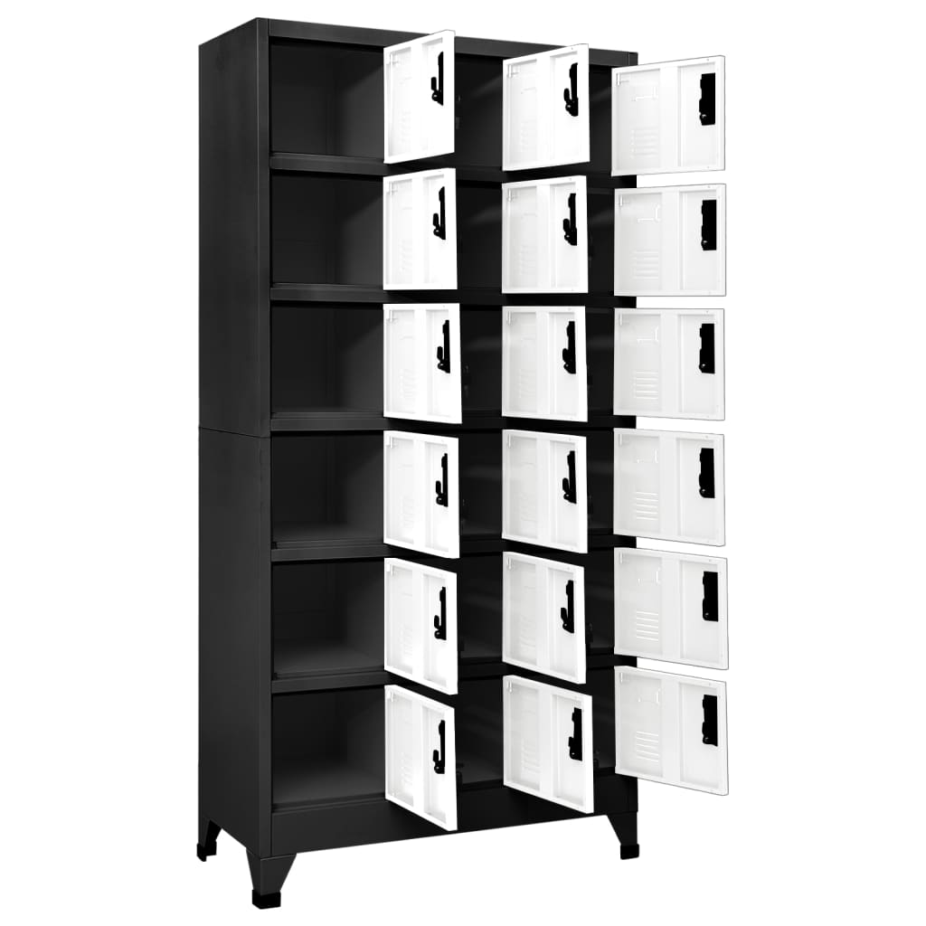 vidaXL Fișet, antracit și alb, 90x40x180 cm, oțel vidaXL Fișet, antracit și alb, 90x40x180 cm, oțel
