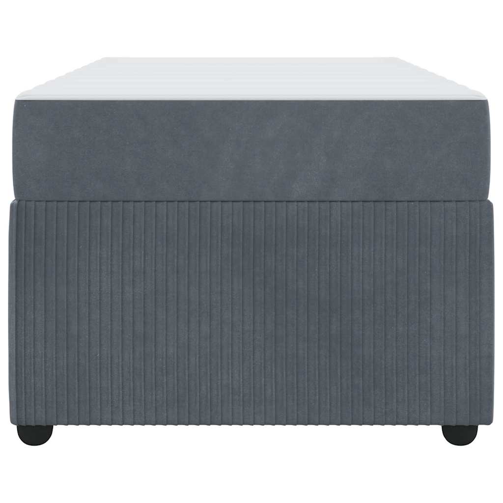 vidaXL Cadru de pat cu saltea cu saltea Gri închis 80 x 200 cm Catifea