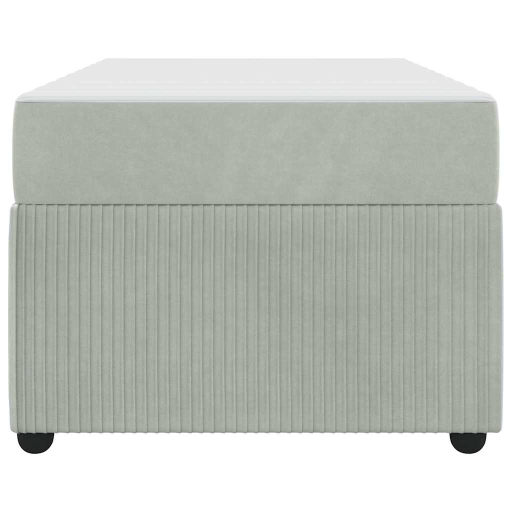 vidaXL Cadru de pat cu saltea Gri deschis 90 x 190 cm Catifea