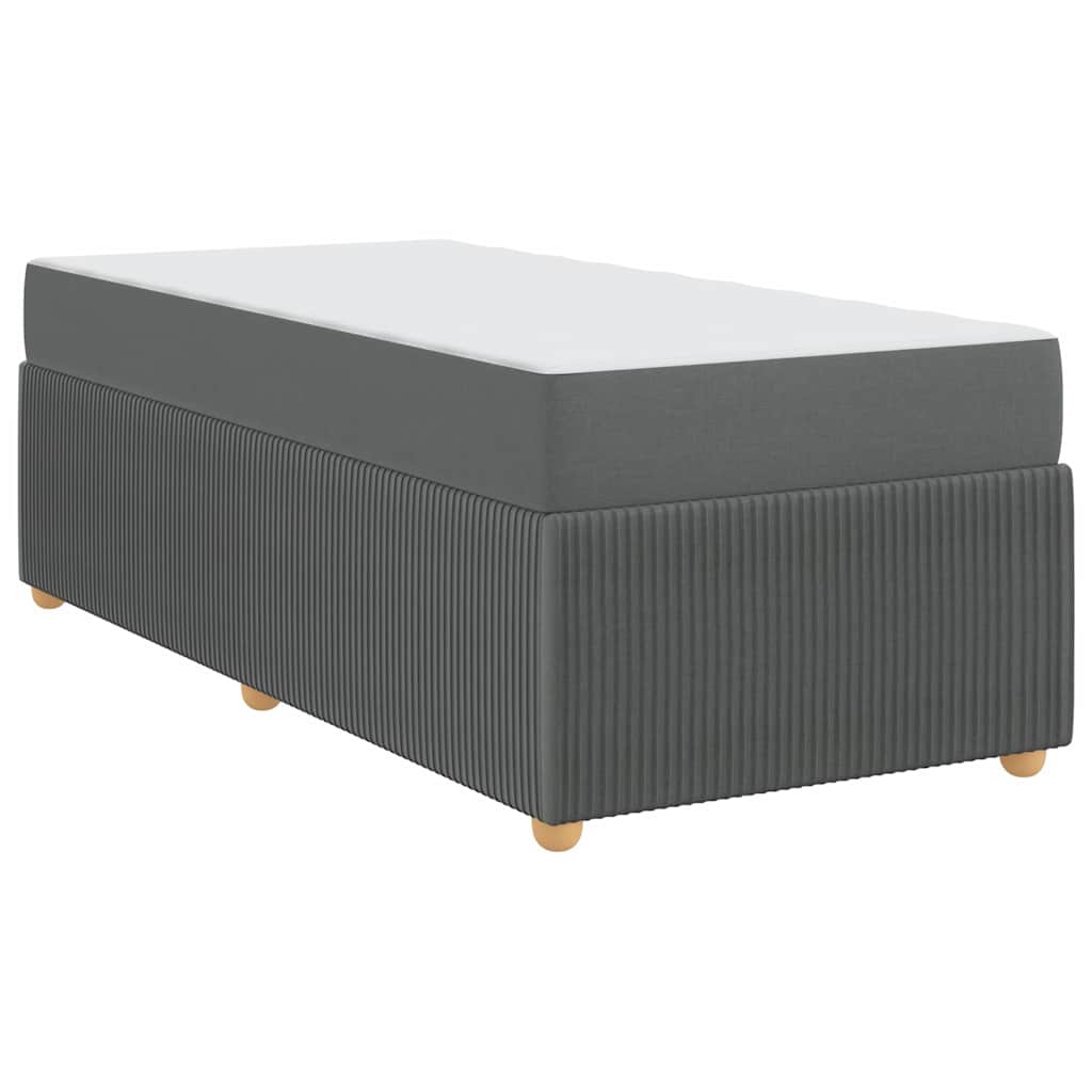 vidaXL Cadru de pat cu saltea Gri închis 100 x 200 cm țesătură