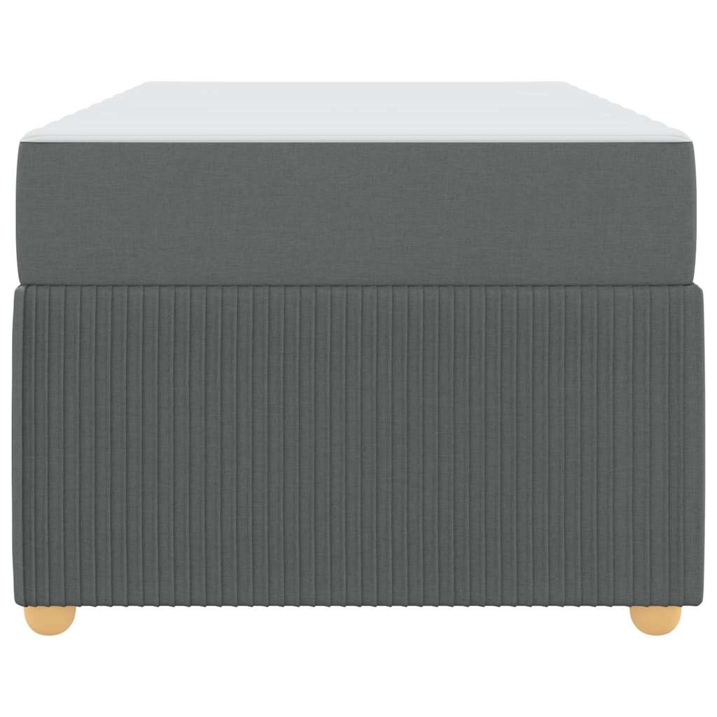 vidaXL Cadru de pat cu saltea Gri închis 100 x 200 cm țesătură