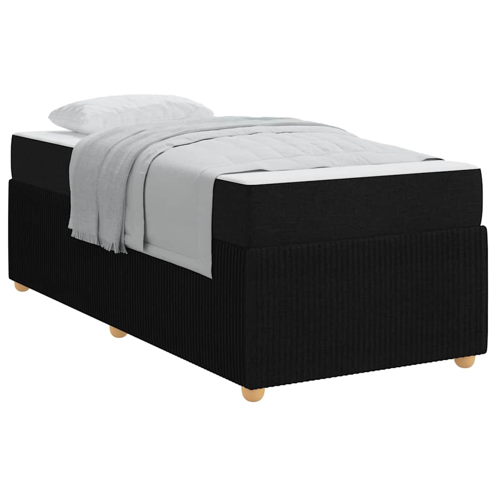 vidaXL Cadru de pat cu saltea cu saltea Negru 100 x 200 cm țesătură