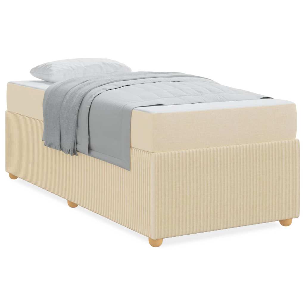 vidaXL Cadru de pat cu saltea cu saltea Crem 100 x 200 cm țesătură vidaXL Cadru de pat cu saltea cu saltea Crem 100 x 200 cm țesătură