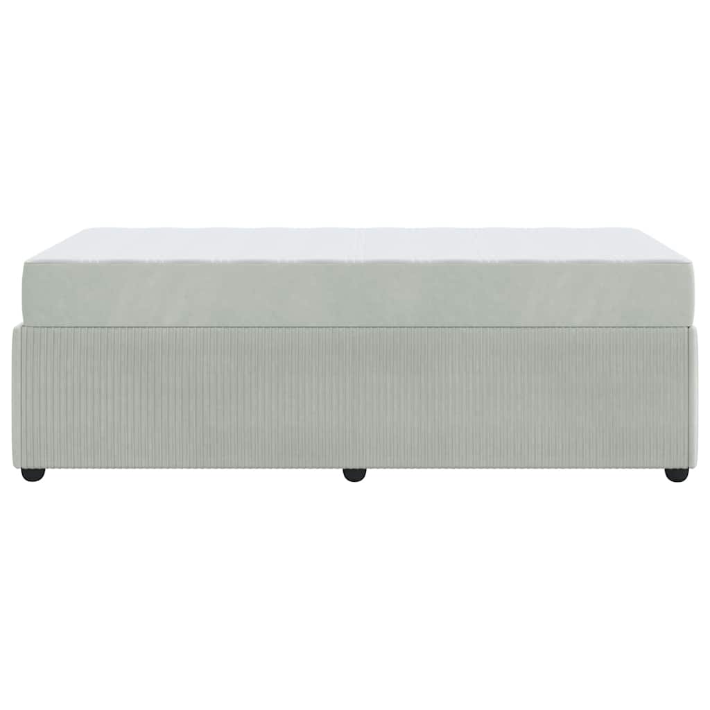 vidaXL Cadru de pat cu saltea Gri deschis 100 x 200 cm Catifea