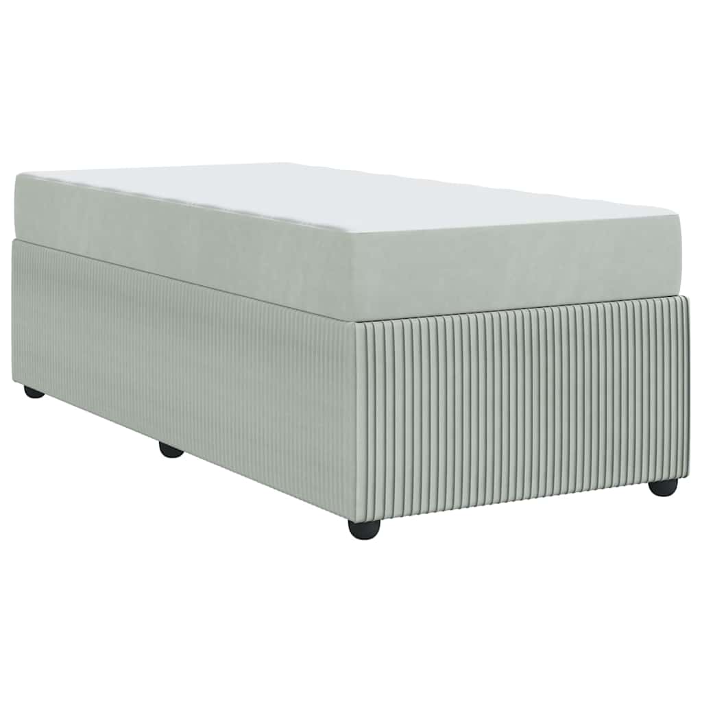 vidaXL Cadru de pat cu saltea Gri deschis 100 x 200 cm Catifea