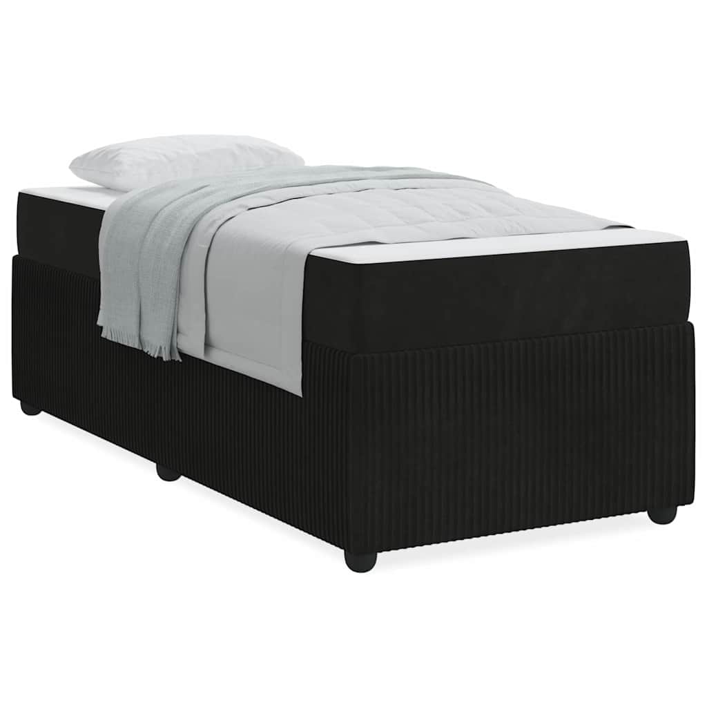 vidaXL Cadru de pat cu saltea cu saltea Negru 100 x 200 cm Catifea