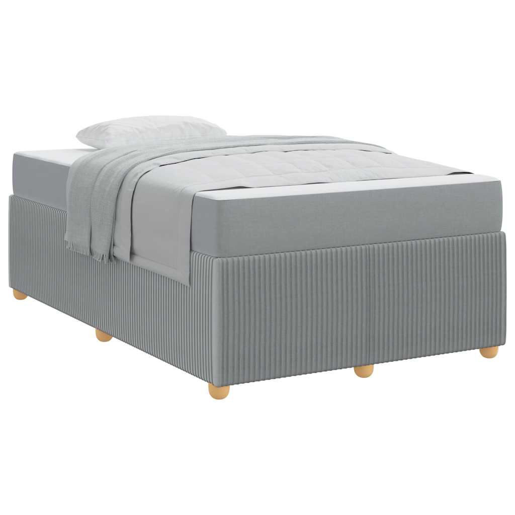 vidaXL Cadru de pat cu saltea Gri deschis 120 x 190 cm țesătură