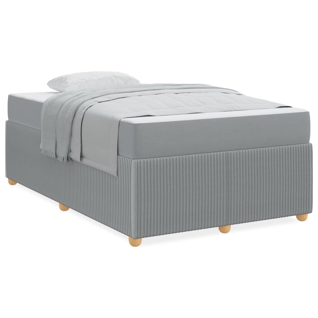 vidaXL Cadru de pat cu saltea Gri deschis 120 x 190 cm țesătură