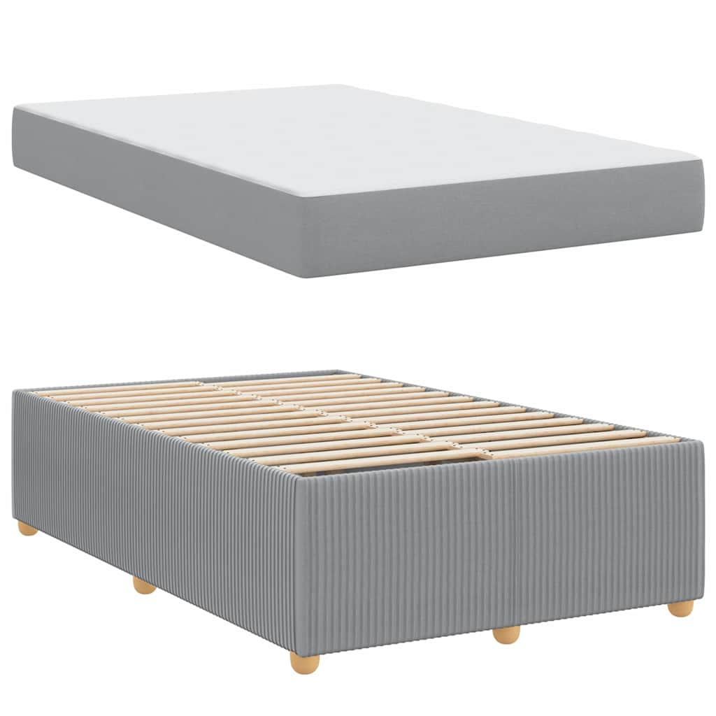 vidaXL Cadru de pat cu saltea Gri deschis 120 x 190 cm țesătură