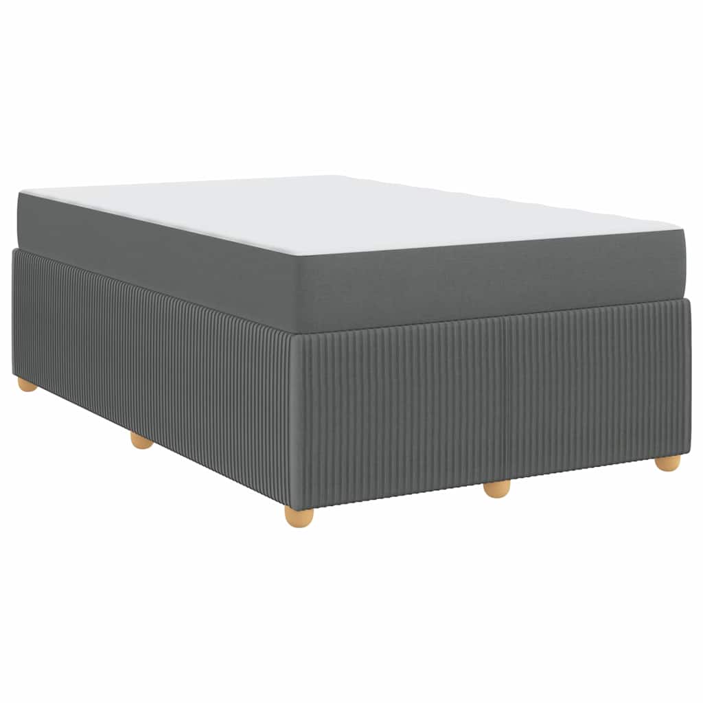 vidaXL Cadru de pat cu saltea Gri închis 120 x 190 cm țesătură