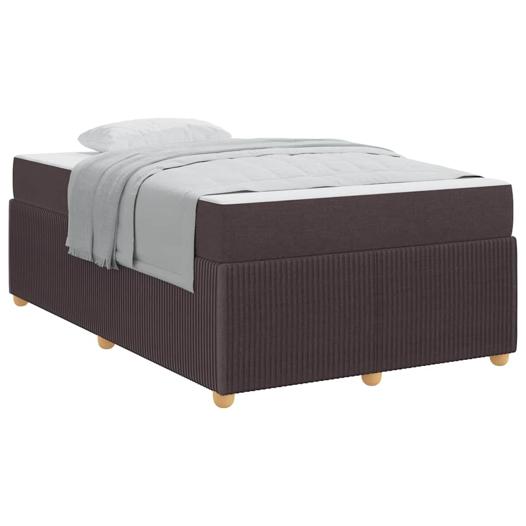 vidaXL Cadru de pat cu saltea Maro închis 120 x 190 cm țesătură