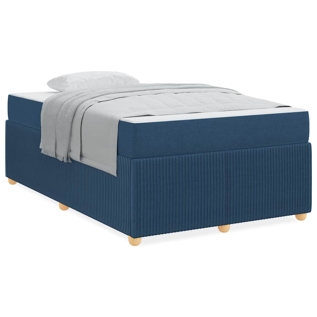 vidaXL Cadru de pat cu saltea cu saltea albastru 120 x 190 cm țesătură