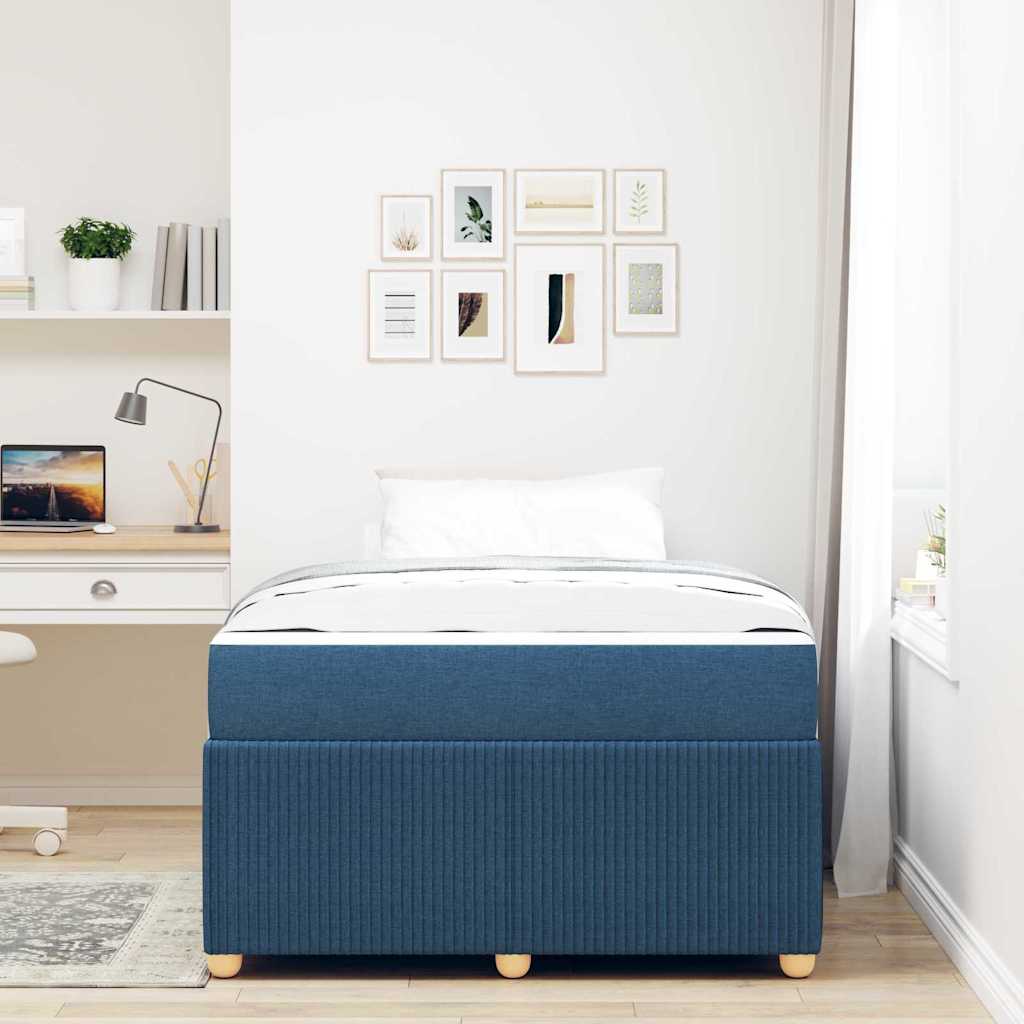 vidaXL Cadru de pat cu saltea cu saltea albastru 120 x 190 cm țesătură