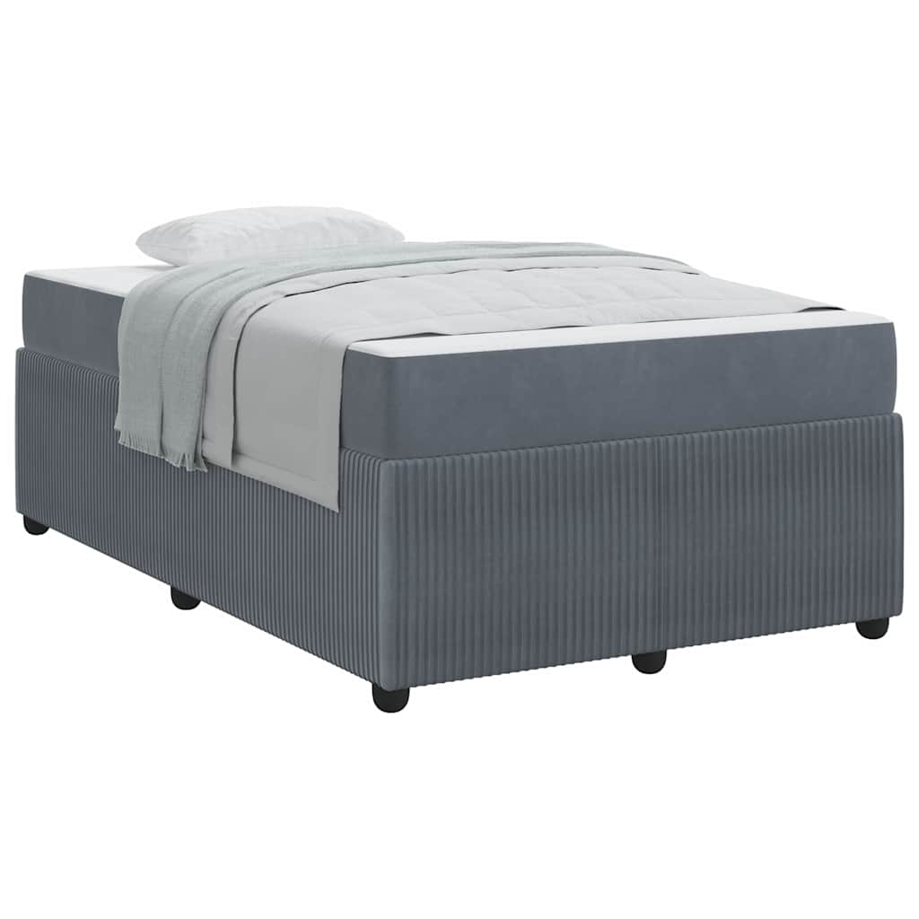 vidaXL Cadru de pat cu saltea Gri închis 120 x 190 cm Catifea