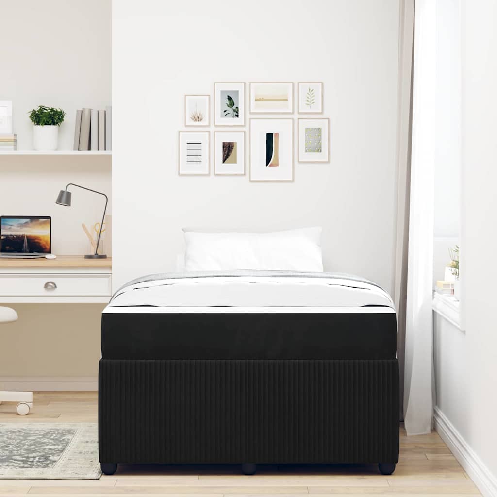 vidaXL Cadru de pat cu saltea cu saltea Negru 120 x 190 cm Catifea