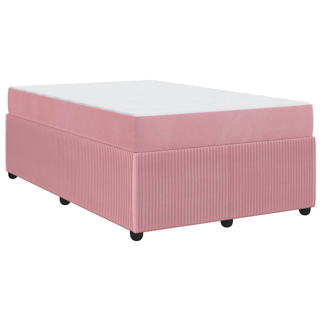 vidaXL Cadru de pat cu saltea cu saltea Roz 120 x 190 cm Catifea