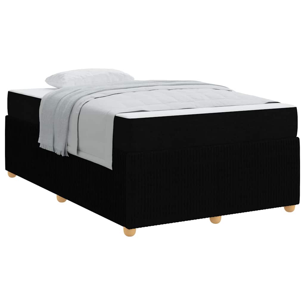 vidaXL Cadru de pat cu saltea cu saltea Negru 120 x 200 cm țesătură