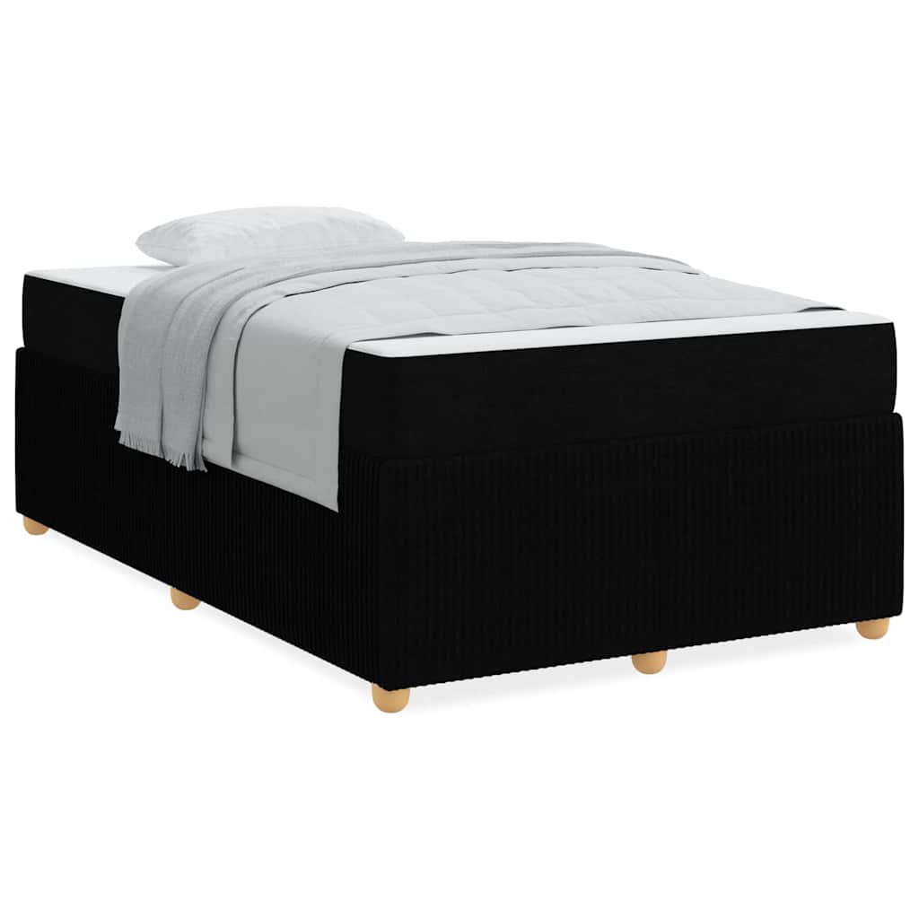 vidaXL Cadru de pat cu saltea cu saltea Negru 120 x 200 cm țesătură