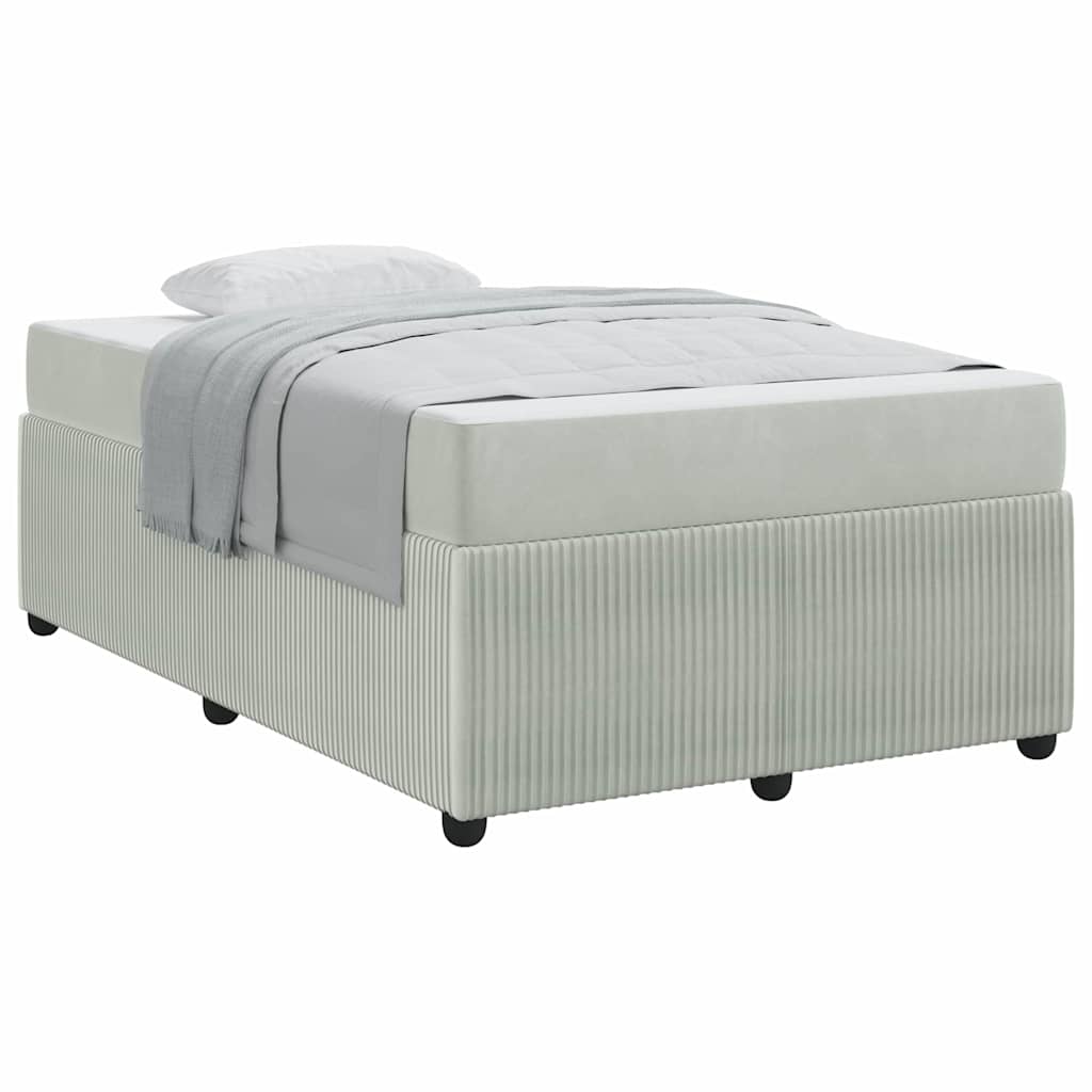 vidaXL Cadru de pat cu saltea Gri deschis 120 x 200 cm Catifea