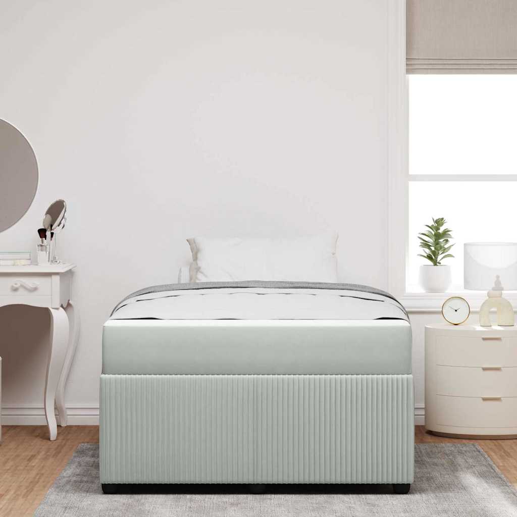 vidaXL Cadru de pat cu saltea Gri deschis 120 x 200 cm Catifea
