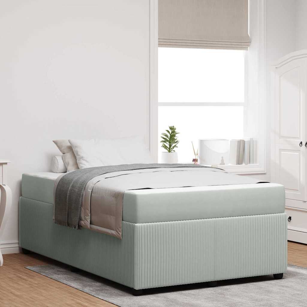vidaXL Cadru de pat cu saltea Gri deschis 120 x 200 cm Catifea