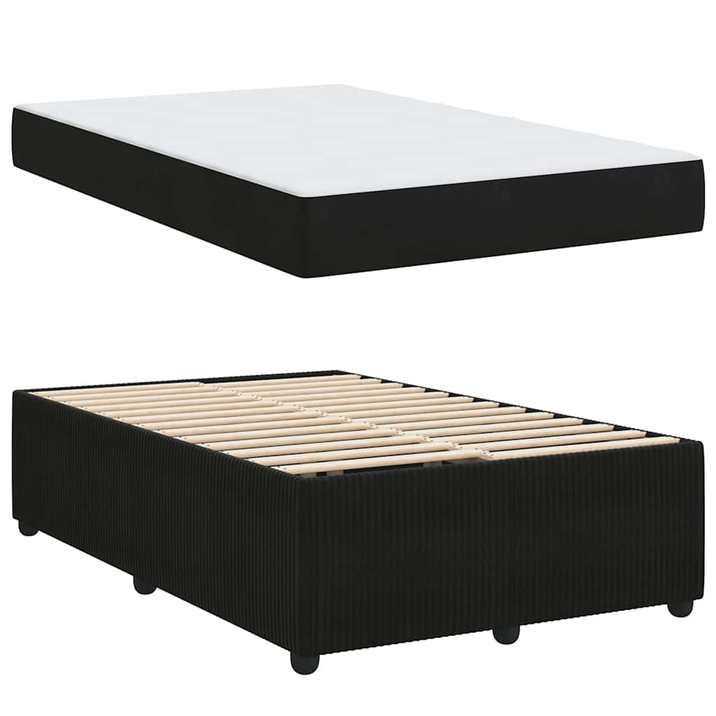 vidaXL Cadru de pat cu saltea cu saltea Negru 120 x 200 cm Catifea