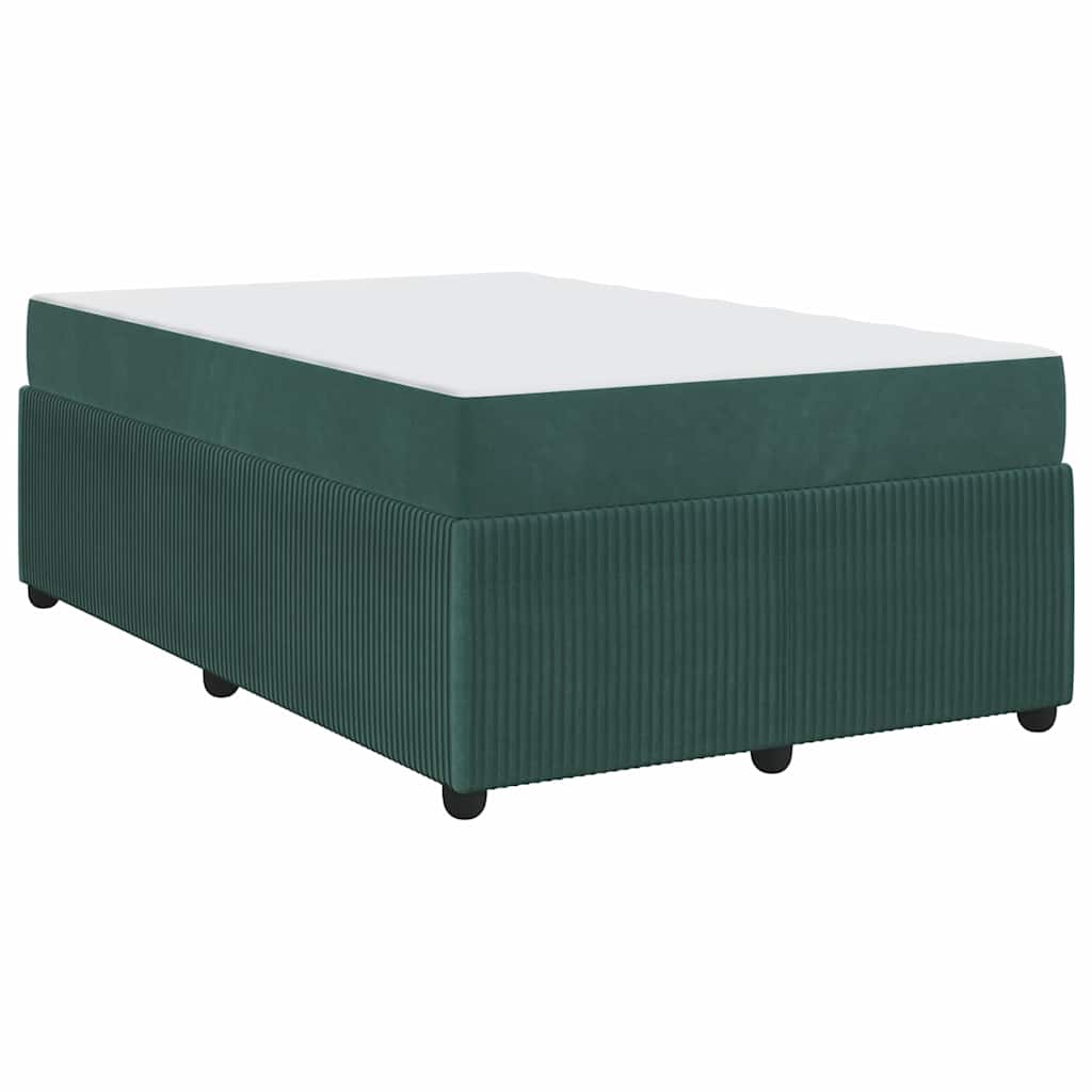 vidaXL Cadru de pat cu saltea Verde închis 120 x 200 cm Catifea