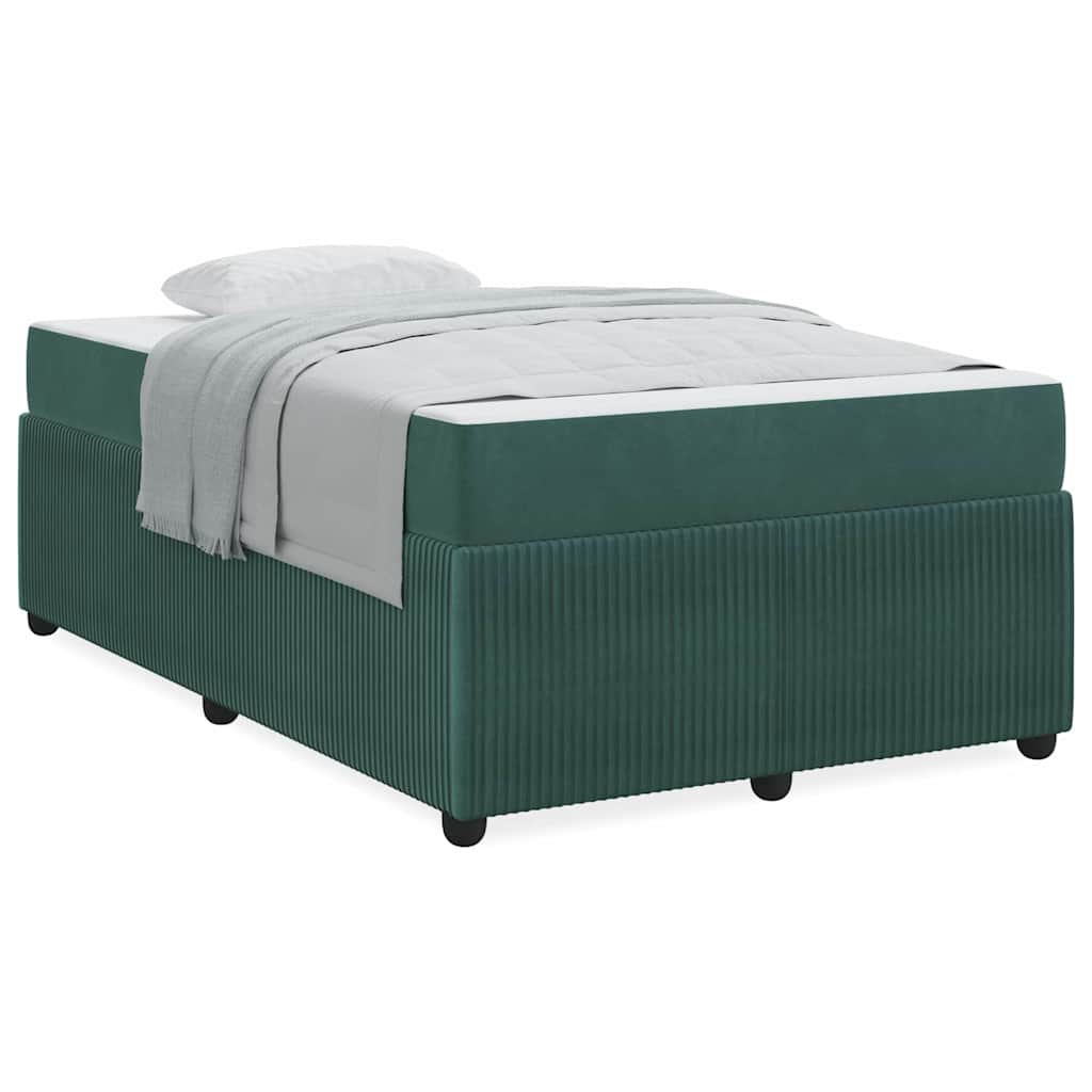 vidaXL Cadru de pat cu saltea Verde închis 120 x 200 cm Catifea