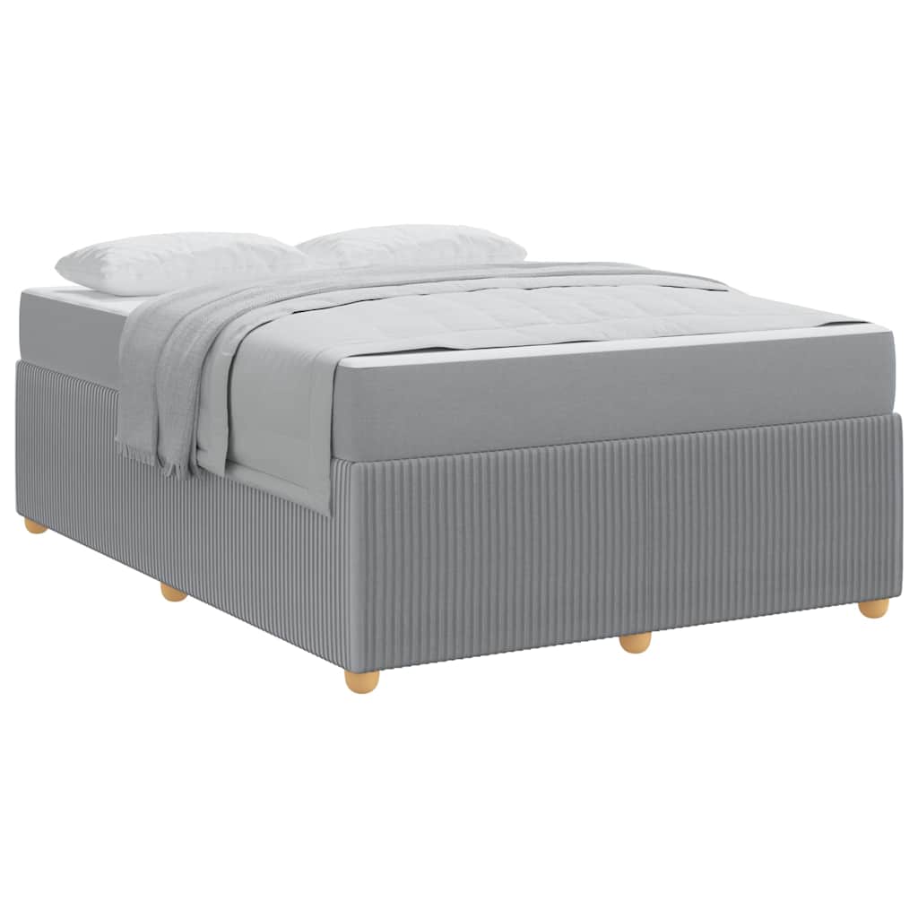 vidaXL Cadru de pat cu saltea Gri deschis 140 x 200 cm țesătură