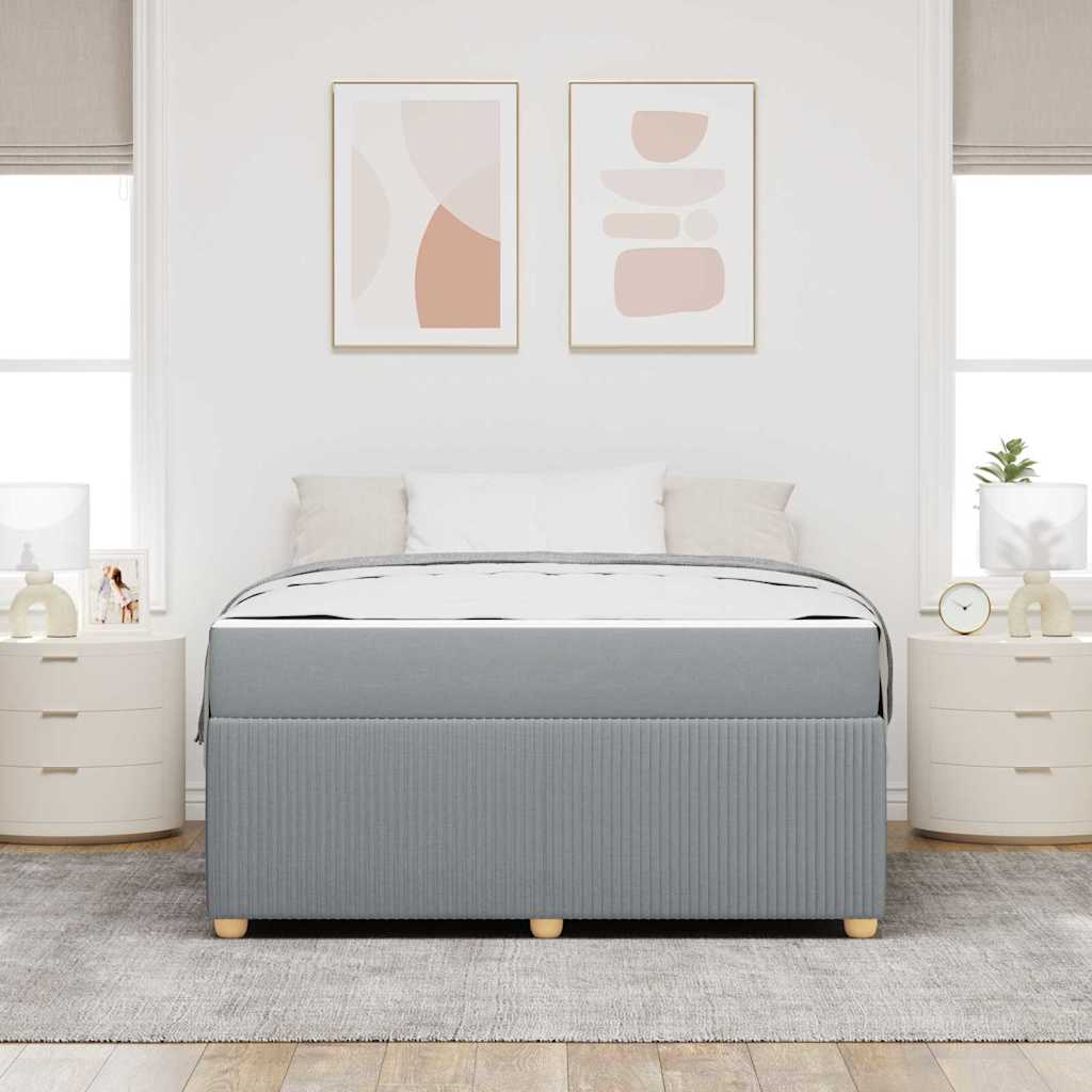 vidaXL Cadru de pat cu saltea Gri deschis 140 x 200 cm țesătură