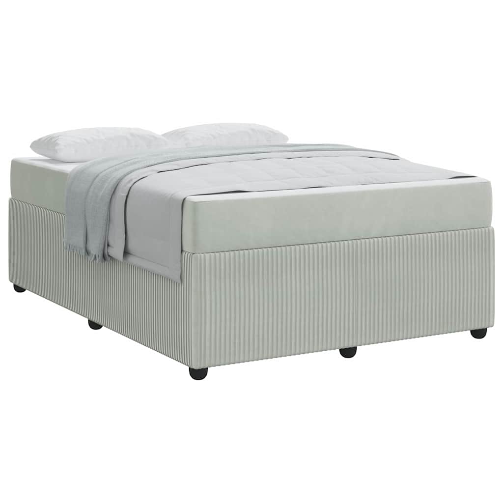 vidaXL Cadru de pat cu saltea Gri deschis 140 x 200 cm Catifea
