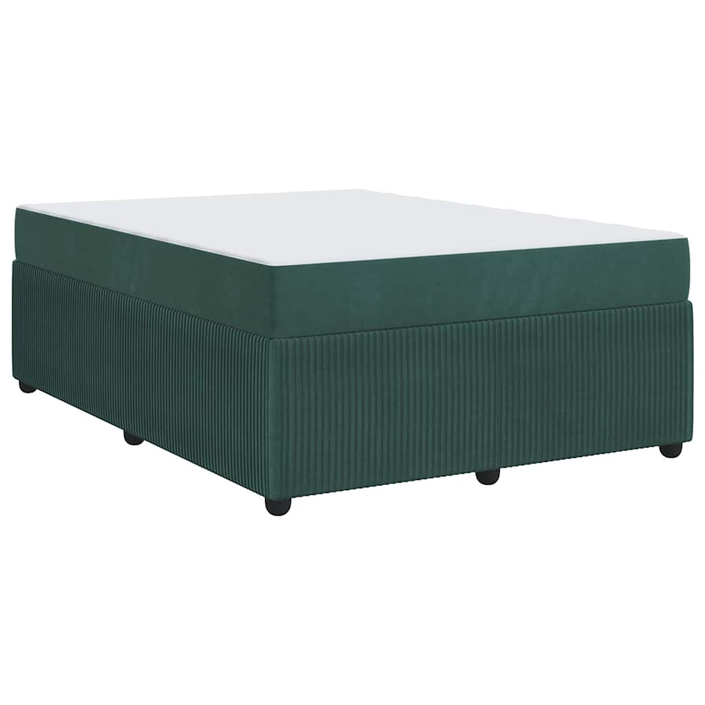 vidaXL Cadru de pat cu saltea Verde închis 140 x 200 cm Catifea