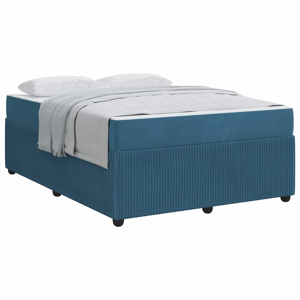 vidaXL Cadru de pat cu saltea cu saltea albastru 140 x 200 cm Catifea