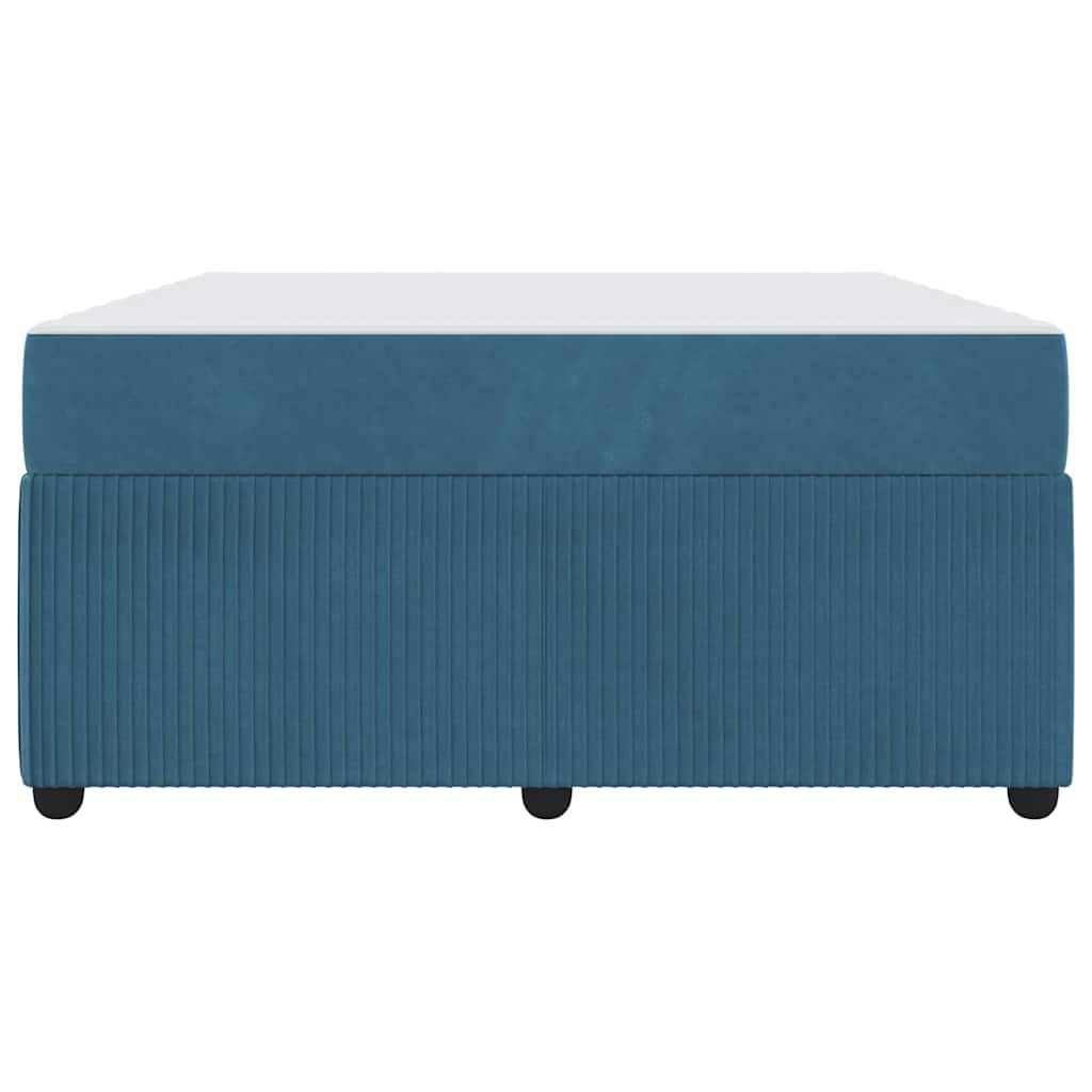vidaXL Cadru de pat cu saltea cu saltea albastru 140 x 200 cm Catifea