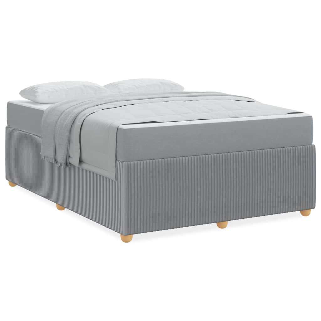 vidaXL Cadru de pat cu saltea Gri deschis 160 x 200 cm țesătură