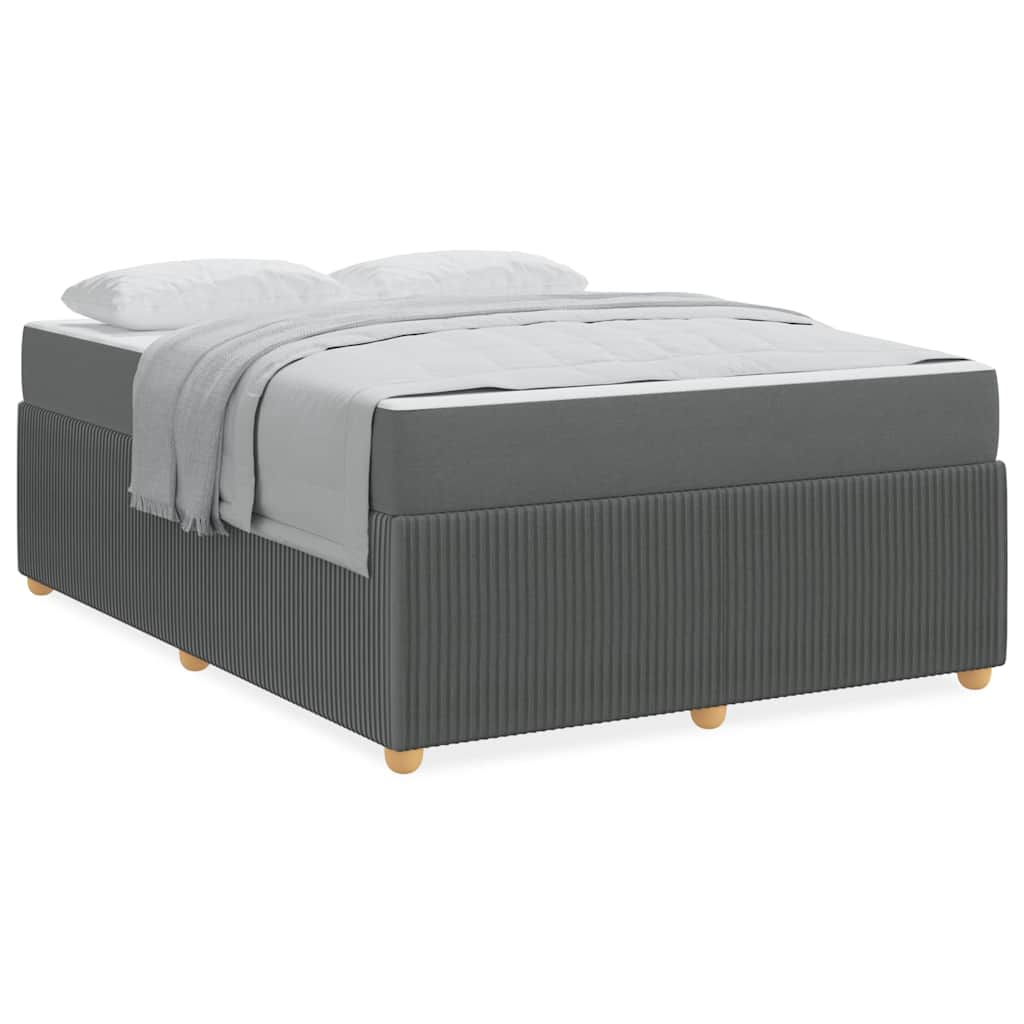 vidaXL Cadru de pat cu saltea Gri închis 160 x 200 cm țesătură