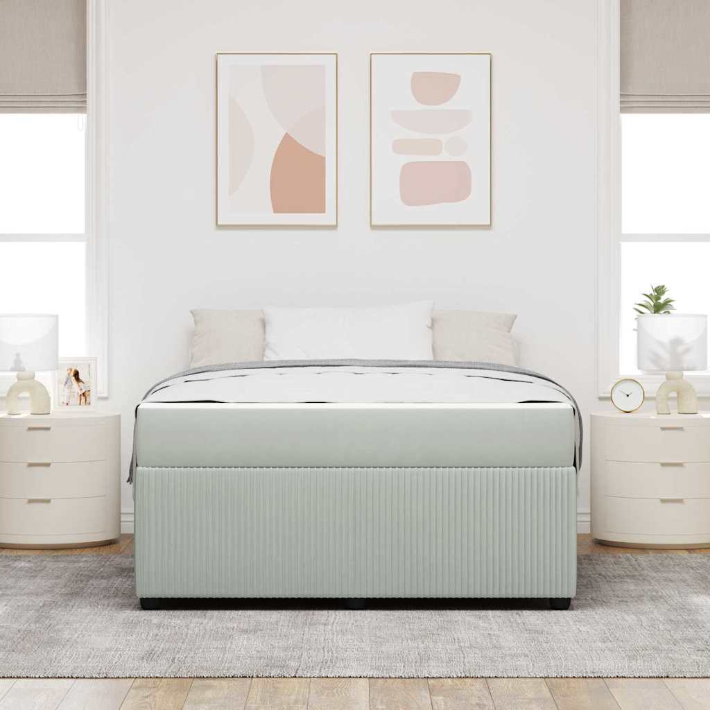 vidaXL Cadru de pat cu saltea Gri deschis 160 x 200 cm Catifea