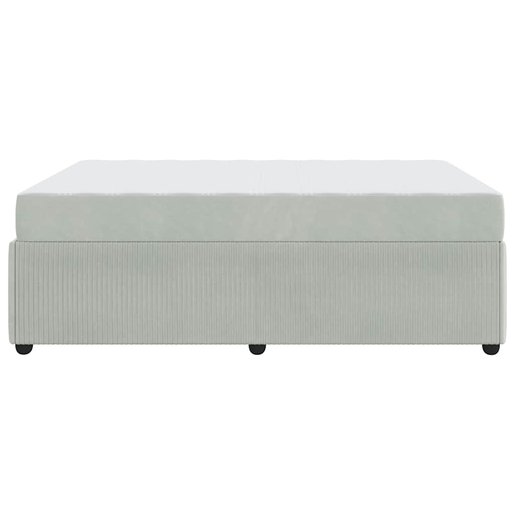 vidaXL Cadru de pat cu saltea Gri deschis 160 x 200 cm Catifea