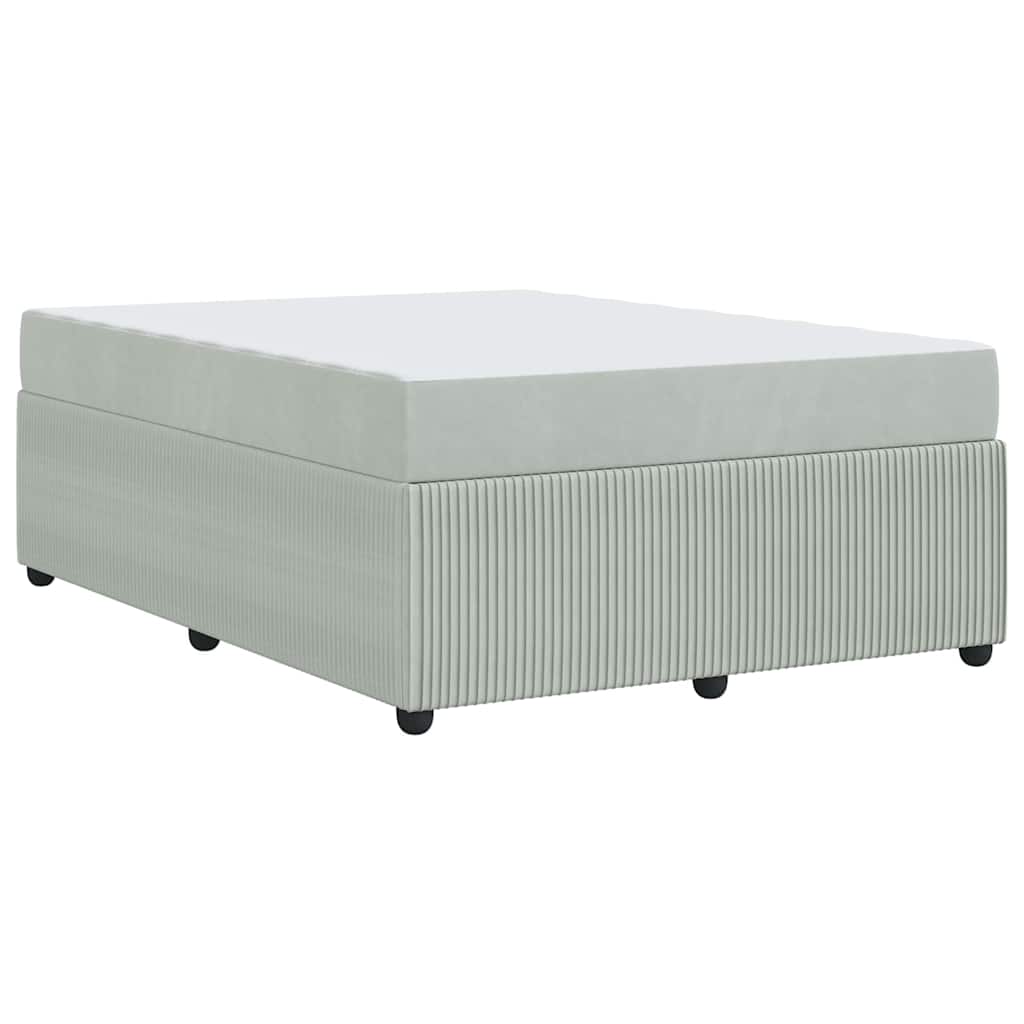 vidaXL Cadru de pat cu saltea Gri deschis 160 x 200 cm Catifea