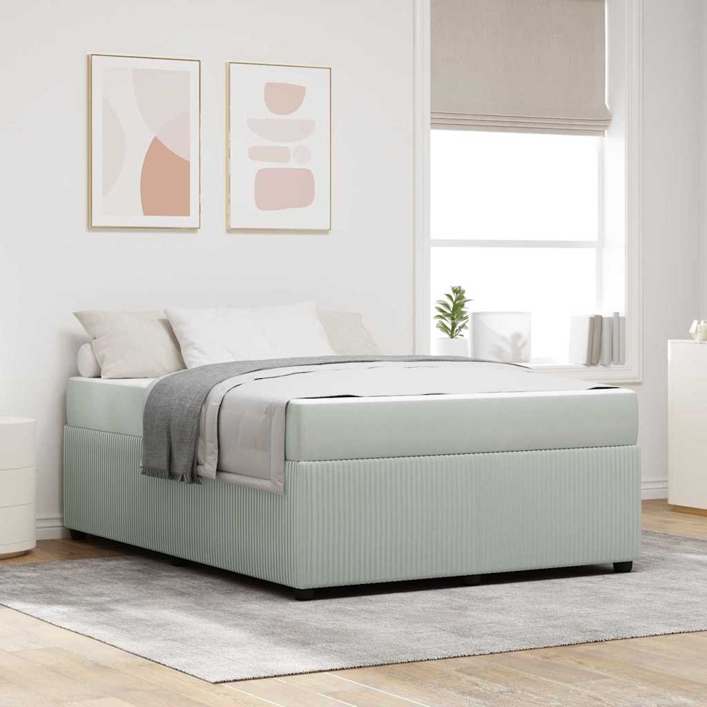 vidaXL Cadru de pat cu saltea Gri deschis 160 x 200 cm Catifea