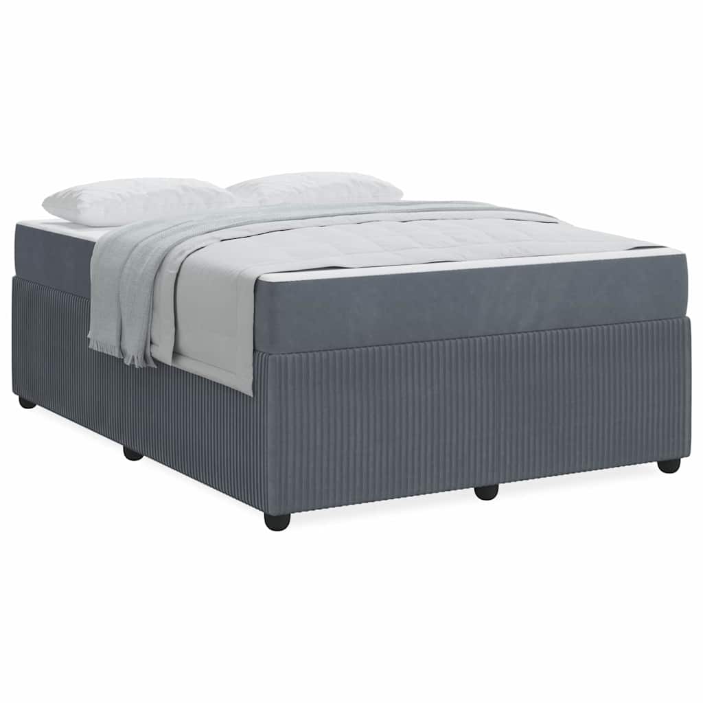 vidaXL Cadru de pat cu saltea Gri închis 160 x 200 cm Catifea