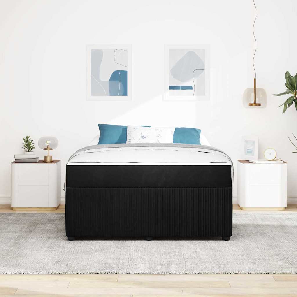 vidaXL Cadru de pat cu saltea cu saltea Negru 160 x 200 cm Catifea