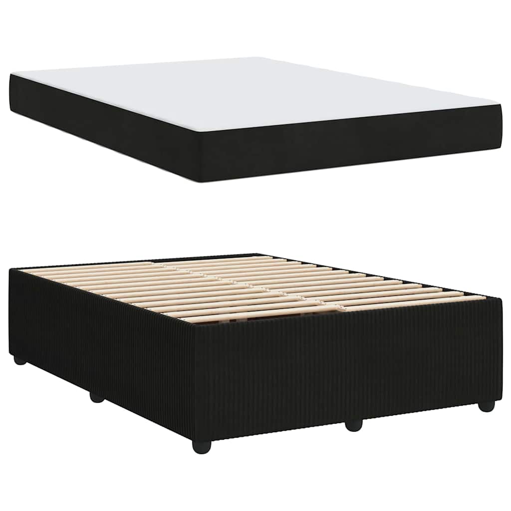 vidaXL Cadru de pat cu saltea cu saltea Negru 160 x 200 cm Catifea