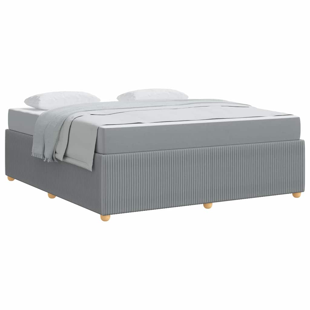 vidaXL Cadru de pat cu saltea Gri deschis 180 x 200 cm țesătură