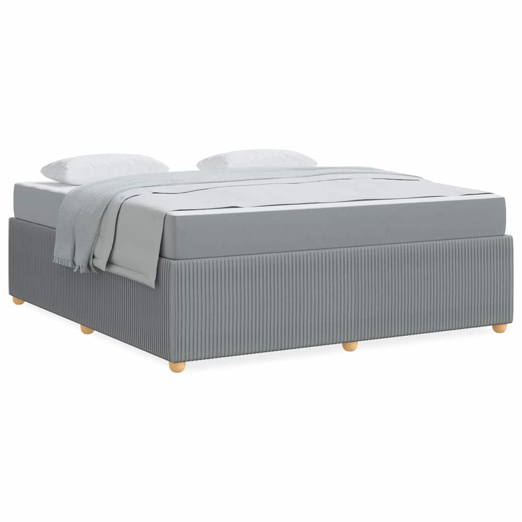 vidaXL Cadru de pat cu saltea Gri deschis 180 x 200 cm țesătură