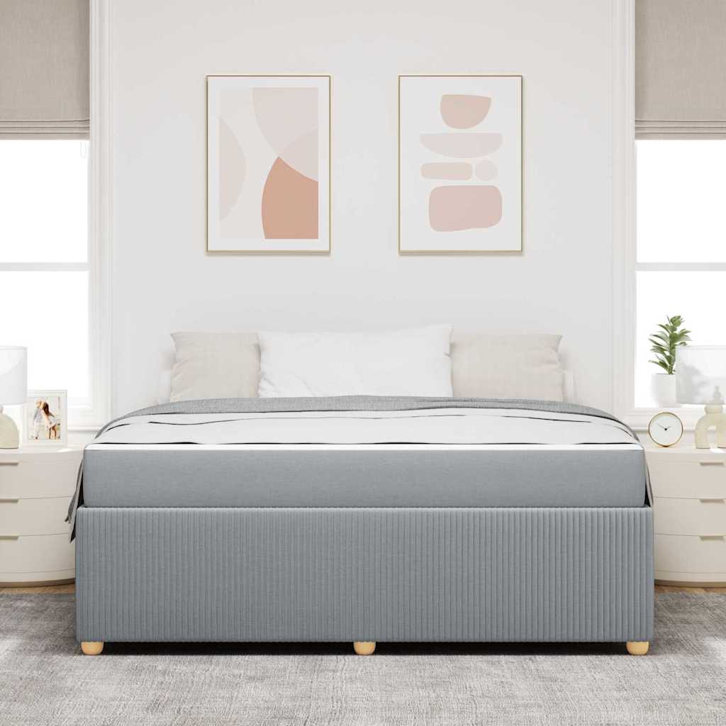 vidaXL Cadru de pat cu saltea Gri deschis 180 x 200 cm țesătură